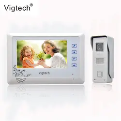 Vigtech 7 дюймов ЖК-дисплей Цвет телефон видео домофон Системы всепогодный Ночное видение Камера безопасности дома Бесплатная доставка