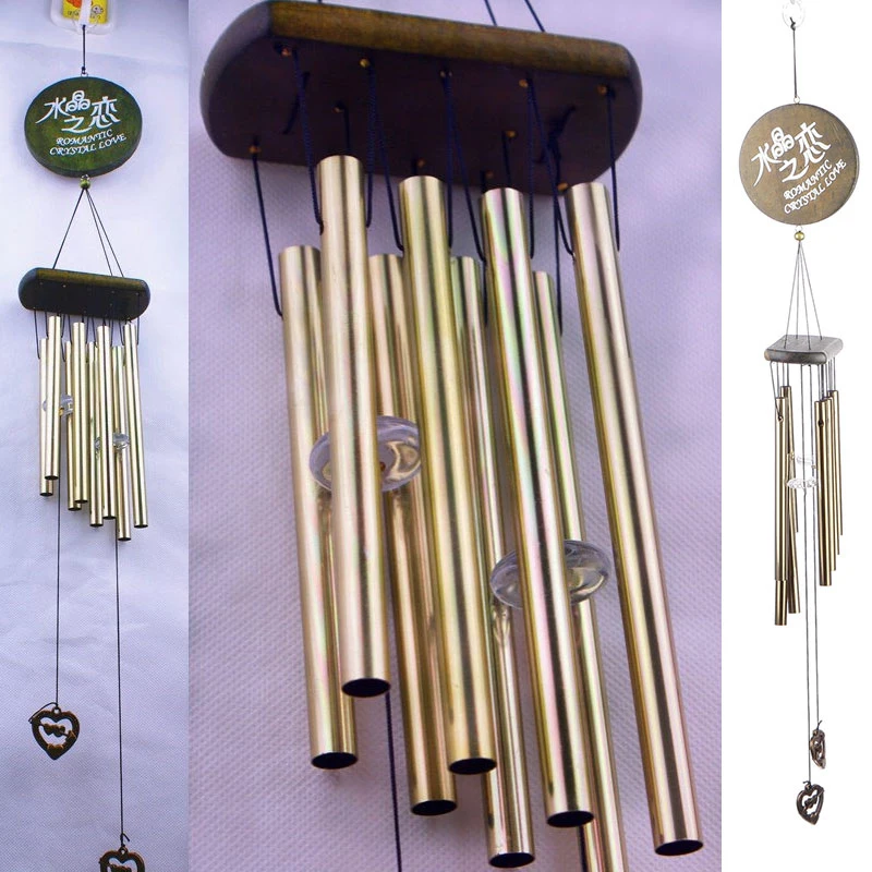 Antique Bronze 8 Tubes Bells Wind Chimes Yard Garden Outdoor Decor