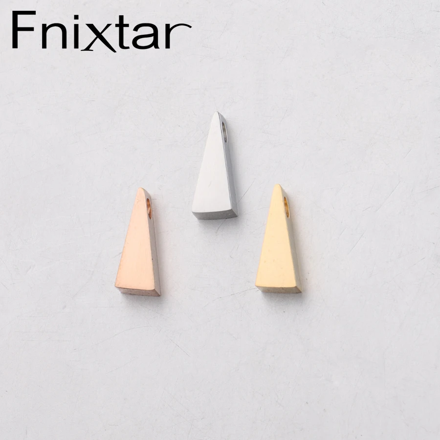 

Fnixtar 1.8mm Small Hole Bead Mirror Polished Stainless Steel Triangle Beads Charm DIY Bead Necklace 4* 10mm 20piece/lot