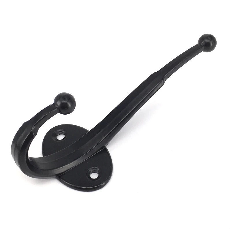 

5PCS 122*48MM Retro Black Hat Robe Coat Mount Hanger Clothes Rack Hook Zinc Alloy With Screws