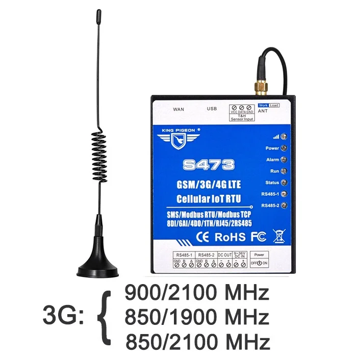 IOT sms-шлюз Modbus TCP к Modbus RTU RS485 к RJ45 Серийный Сервер Поддержка сбора данных в реальном времени и мониторинга S473 - Цвет: for 3G network