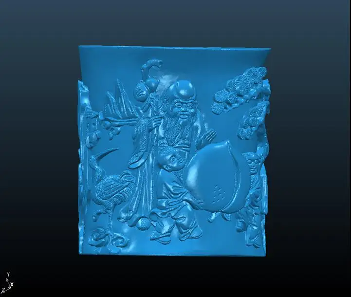 

3D  model relief  for cnc in STL format pen container The god of longevity Pen holder