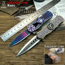 new Fingertip gyro knife Finger Gyro EDC Folding knife Three dimensional pattern Portable knife key knife
