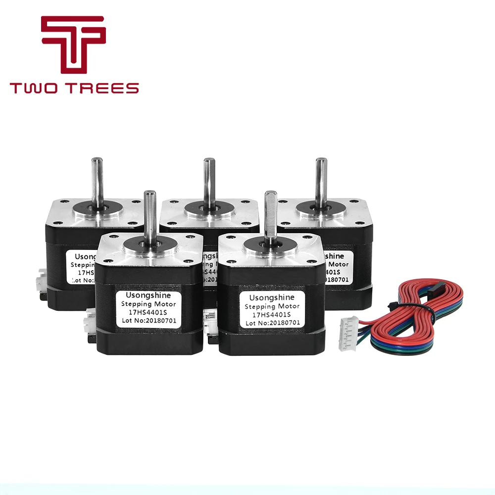 5pcslot. Free Shipping 3D printer 4-lead Nema17 Stepper Motor 42 motor Nema 17 motor 42BYGH 1.5A (17HS4401S) motor for CNC XYZ (1)