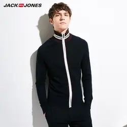 JackJones Для мужчин высокой шеей Slim Fit Шерстяной Трикотажный кардиган свитер для повседневной носки Для мужчин Slim Fit брендовые трикотажные