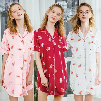 

Silky Women V-Neck Robe Shirt Pajamas Sleep Sleepwear Bathrobe Casual Female Home Wear Bath Gown Nightgown Sleepshirts M-XL