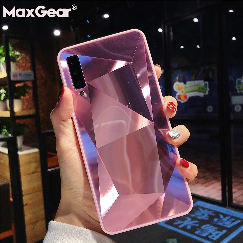3D Алмазный Блестящий зеркальный чехол для Samsung Galaxy A7 A6 A8 Plus A9 2018 A5 2017 силиконовый