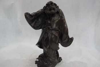 

song voge gem S0470 China Buddhism Copper Bronze Ascetic Arhat Damo Bodhidharma Dharma Buddha Statue