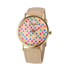 SmileOMG Women’s Geneva Colored Dots Analog Leather Quartz Wrist Watch Watches,Aug 24