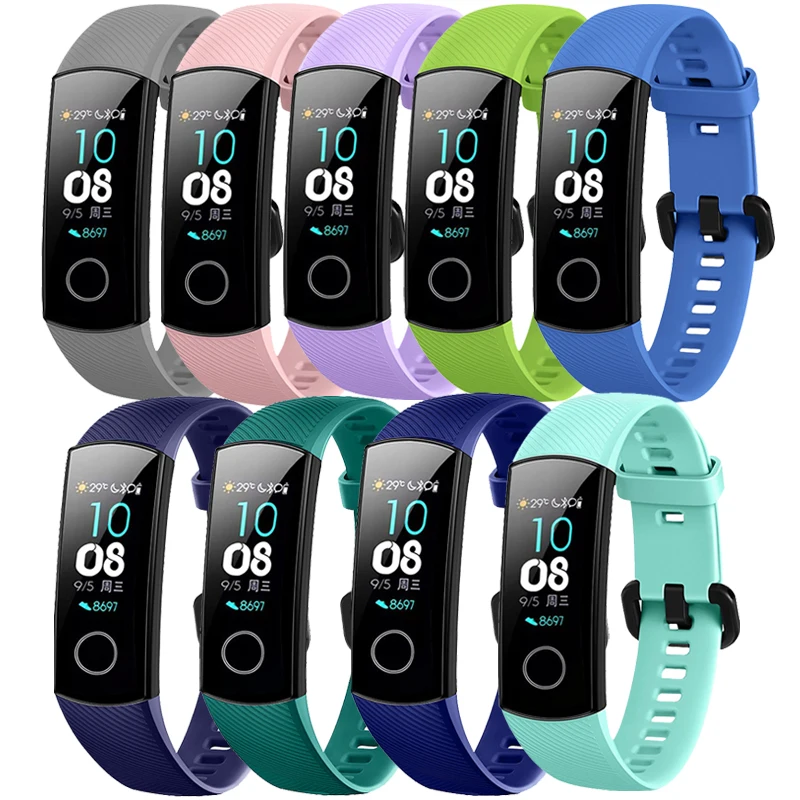 Силиконовый ремешок для honor band4 умный спортивный браслет huawei band 4 пористый дышащий