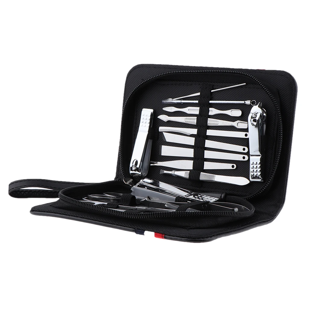 16Pcs/Set Multi-roles Nails/Ear/Acne Remover Portable Trim Grinding Tools Set Nail Clipper Nipper Blackhead Remover