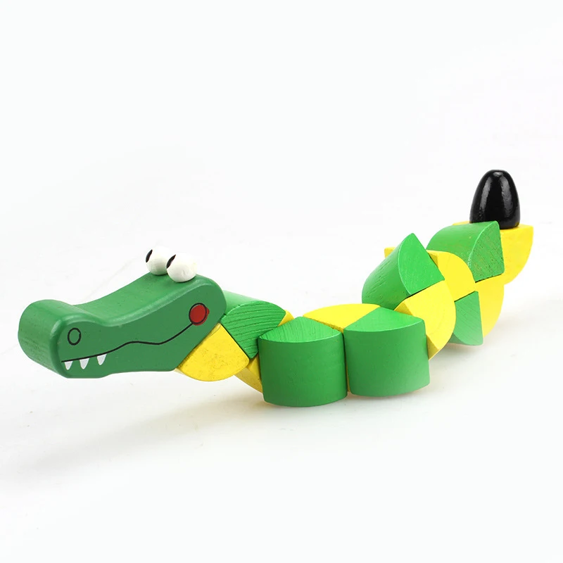 Montessori Toys Puzzle Educational Wooden Toys Baby Children Fingers Flexible Training Science Twisting Worm Toy 25