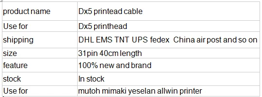 dx5 head cable0