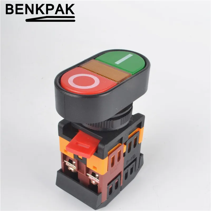 

APBB-22 Self Reset Yellow Indicator Double Push Button Switch 12V 220V