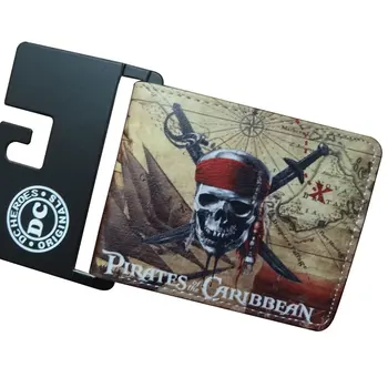 

High Quality Men Purse Movie Anime Pirates of the Caribbean Wallets carteira Dollar Price Card Money Holder Leather Short Wallet