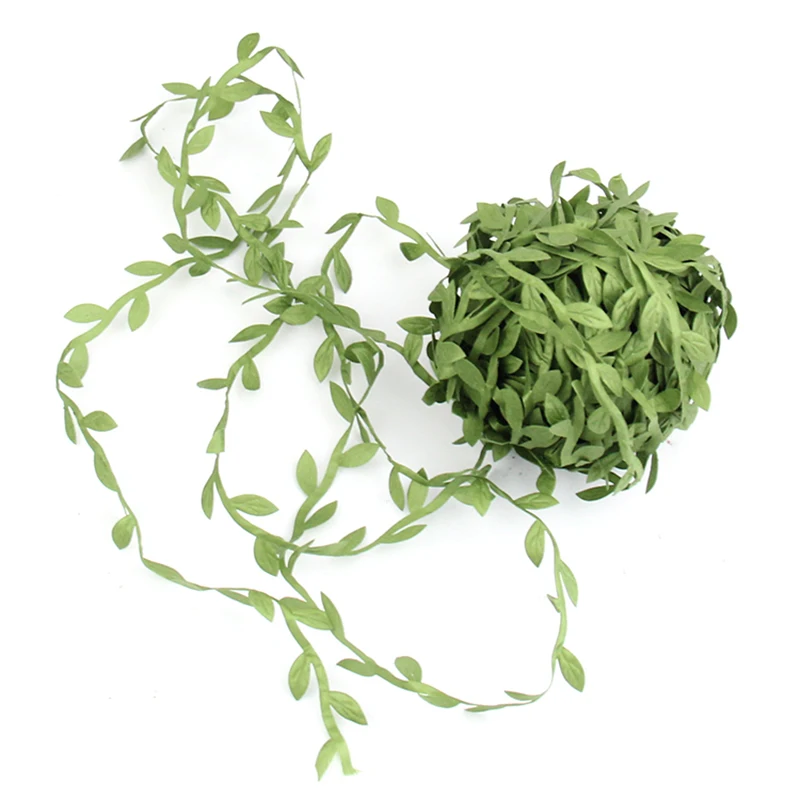 

5m Simulation leaf vine green leaf cane DIY garland making material For Wedding Box Decoration Foliage Handmade Craft Wreath