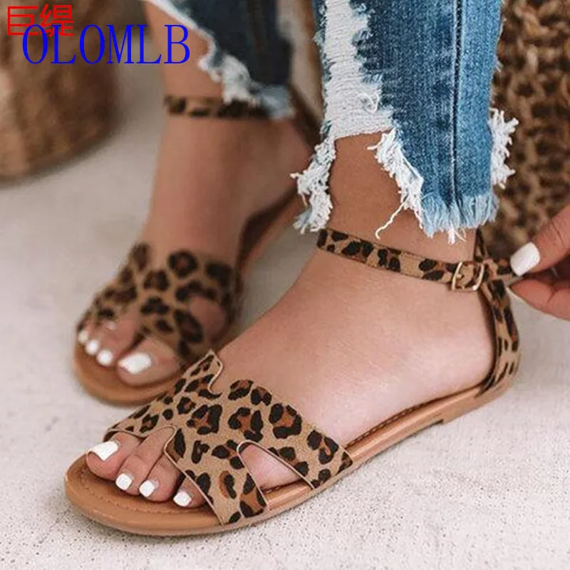 

OLOMLB 2019 Women Sandals Plus Size Summer Shoes With Platform Sandals Female Ankle Strap Flat Sandalias Mujer Chaussures Femme