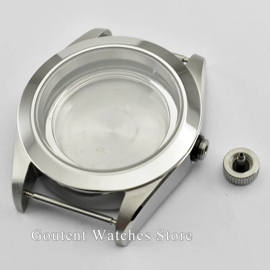 

41mm sapphire glass Polished Stainless Steel Watch Case fit MIYOTA 8215 mingzhu DG2813/3804 movement
