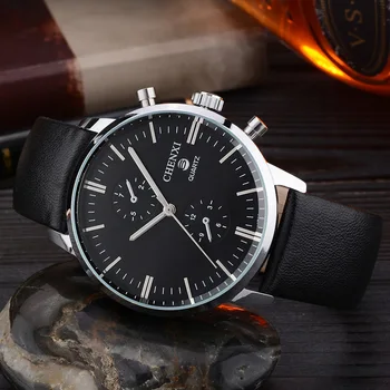 

071A CHENXI Fashion Casual Men Watches Top Brand Luxury Leather Business Quartz-Watch Male calendar Wristwatch Relogio Masculino