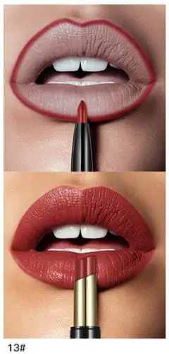 Двухсторонний матовый карандаш для губ, водостойкая помада для макияжа, стойкий оттенок, сексуальная красная помада для губ, косметические инструменты для макияжа - Цвет: 13