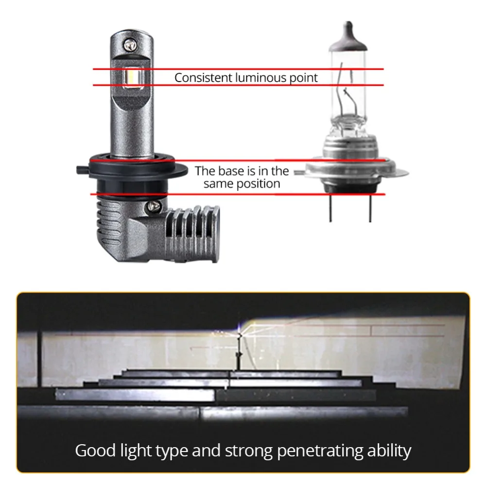 ATcomm светодиодный H7 H8 H9 H11 Супер Мини Turbo лампы для автомобиля 12V 6000K 10000Lm 9005/HB3 9006/HB4 9012/Hir2 светодиодный лед фары автомобиля