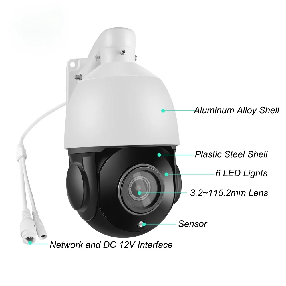 IMPORX 1080P Мини 2MP PTZ IP камера POE наружная 36X Zoom Водонепроницаемая Высокоскоростная