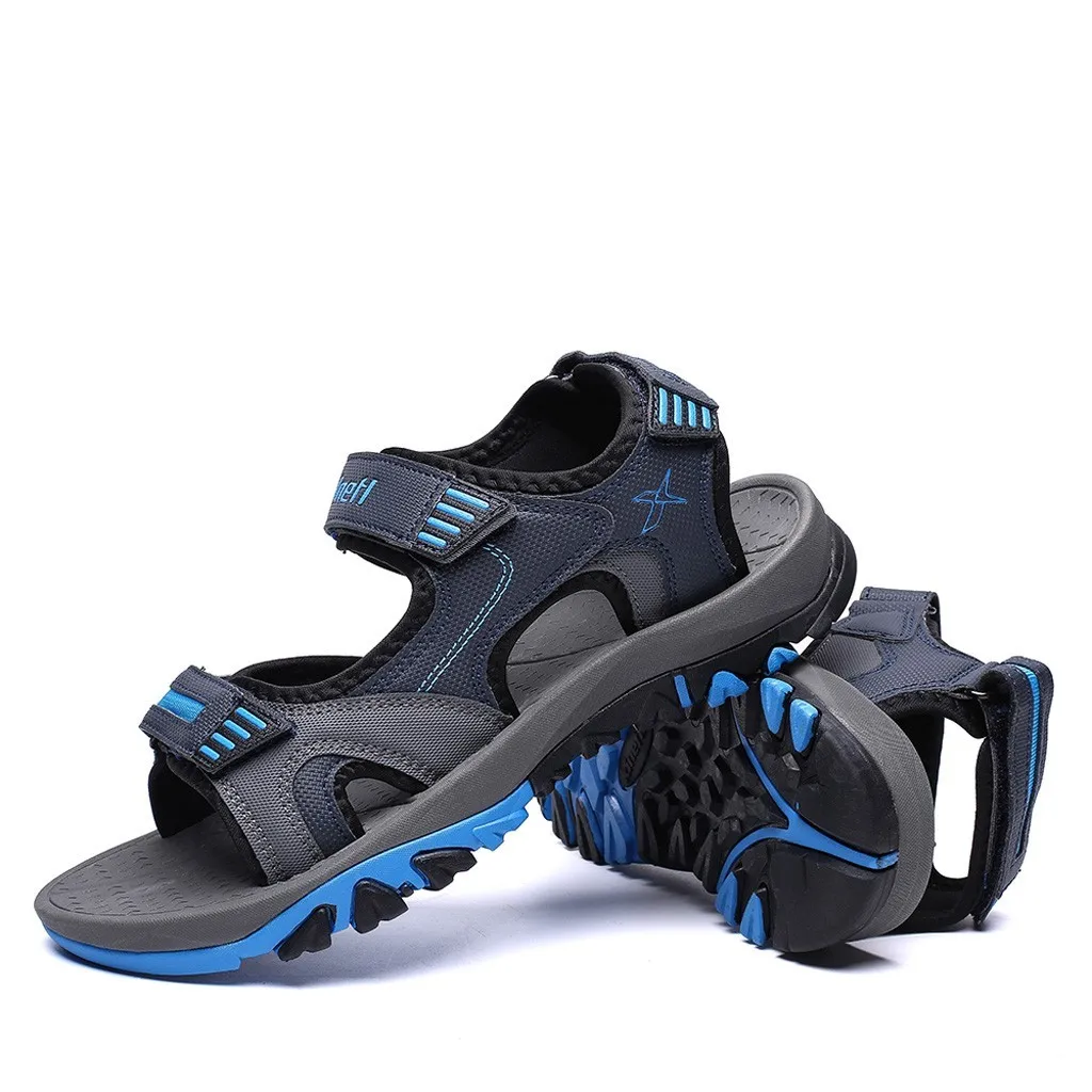 الصيف الرجال الصنادل تنفس في الهواء الطلق صنادل شاطئ عارضة الأزياء الشقق حار مطاط رياضي الانزلاق على الرجال الصنادل جديد mar 25