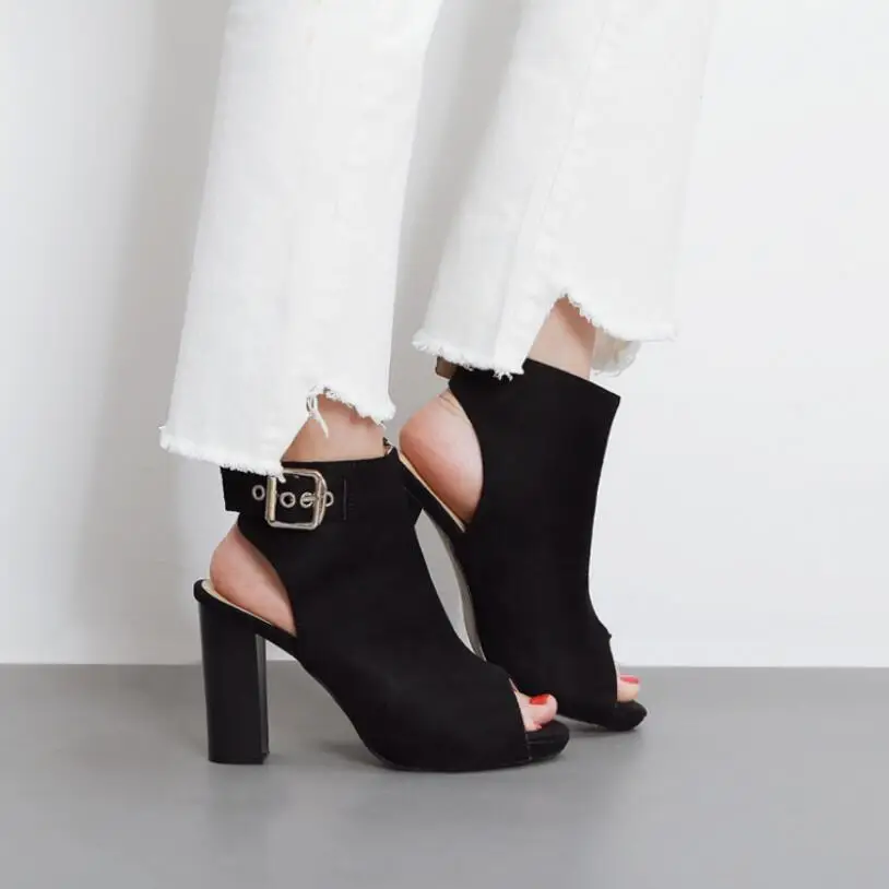 

{D&H}Brand Shoes Woman Summer Gladiator Women Sandals Peep Toe Ankle Strap high heel sandals Belt buckle sandalias de salto