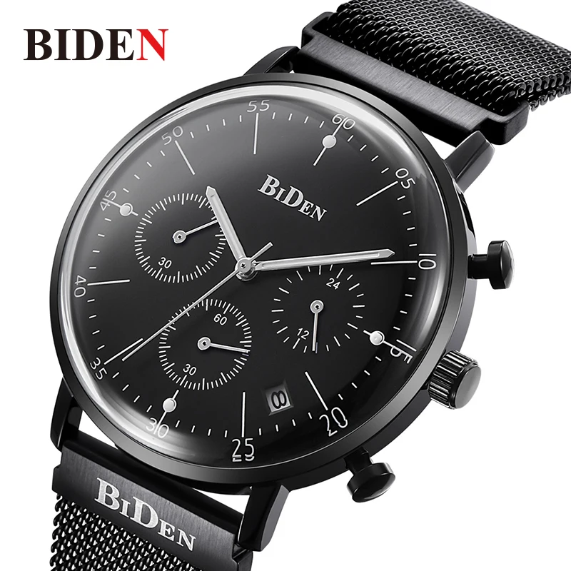 

Sports Mens Watches Luxury Brand Men's Quartz Wristwatches Mesh Strap Male Watch Display Date Chronograph Waterproof Clock Xfcs