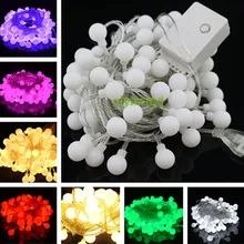 2017 Christmas Ball String lights Wedding LED Ball Light Bulb 5M 50LED White MultiColor Lighting decoration 220V with EU Plug