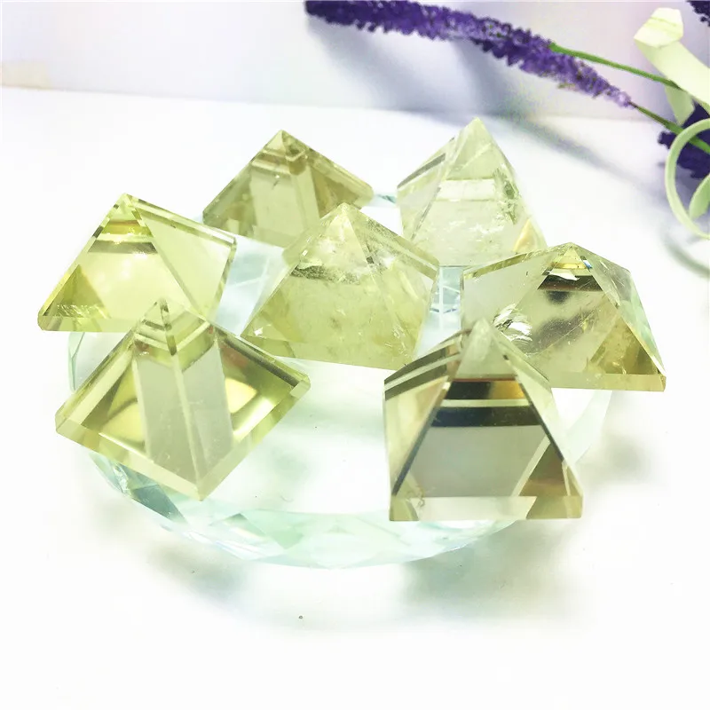 Natural Citrine Crystal Pyramid Seven Star Array Great for Meditation