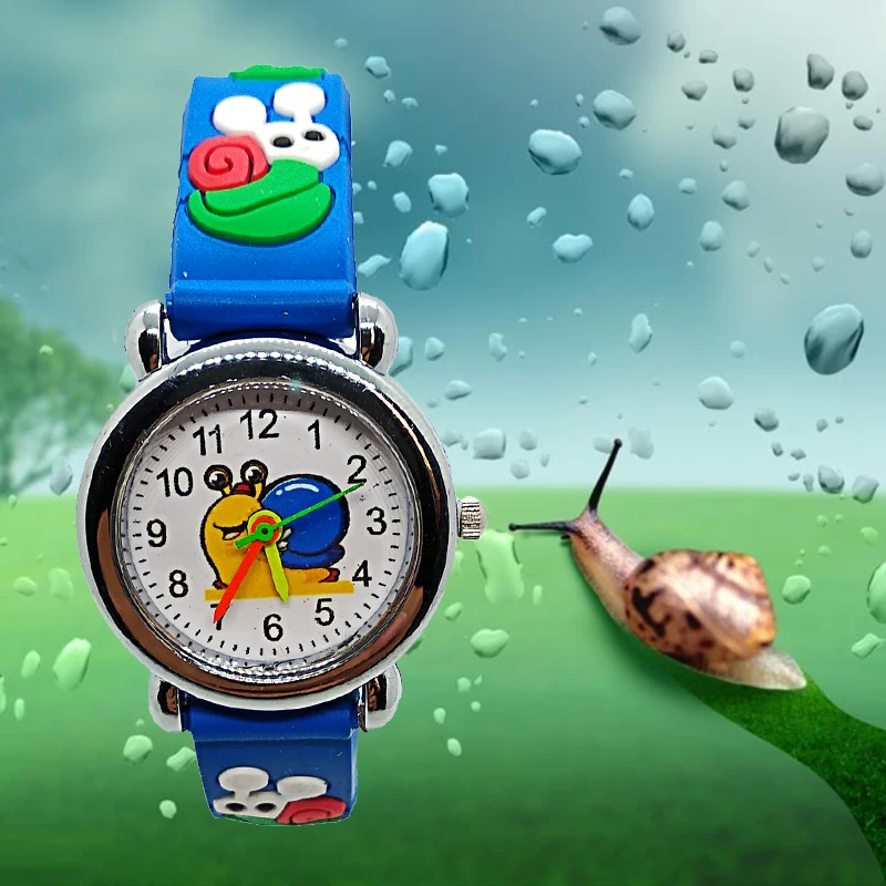 Детские Кварцевые часы с рисунком улитки для мальчиков и девочек, повседневные модные наручные часы-браслет, детские часы, Relogio Garoto