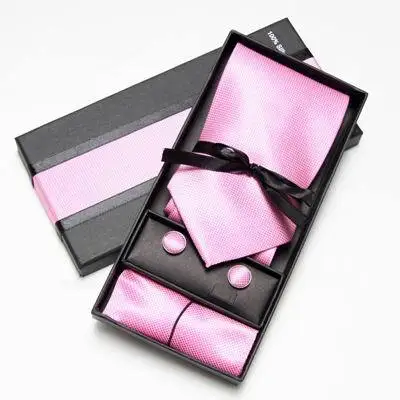 Комплект из 3 предметов, Одноцветный тонкий мужской коммерческий комплект галстуков, деловой галстук Мужские галстуки Галстук мужской галстук - Цвет: pink