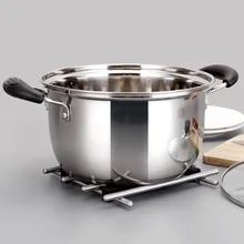 Суповая из нержавеющей стали кастрюля с двойными ушками дуговая плита суп подходит для корейского горшка газовый индуктор топки плита