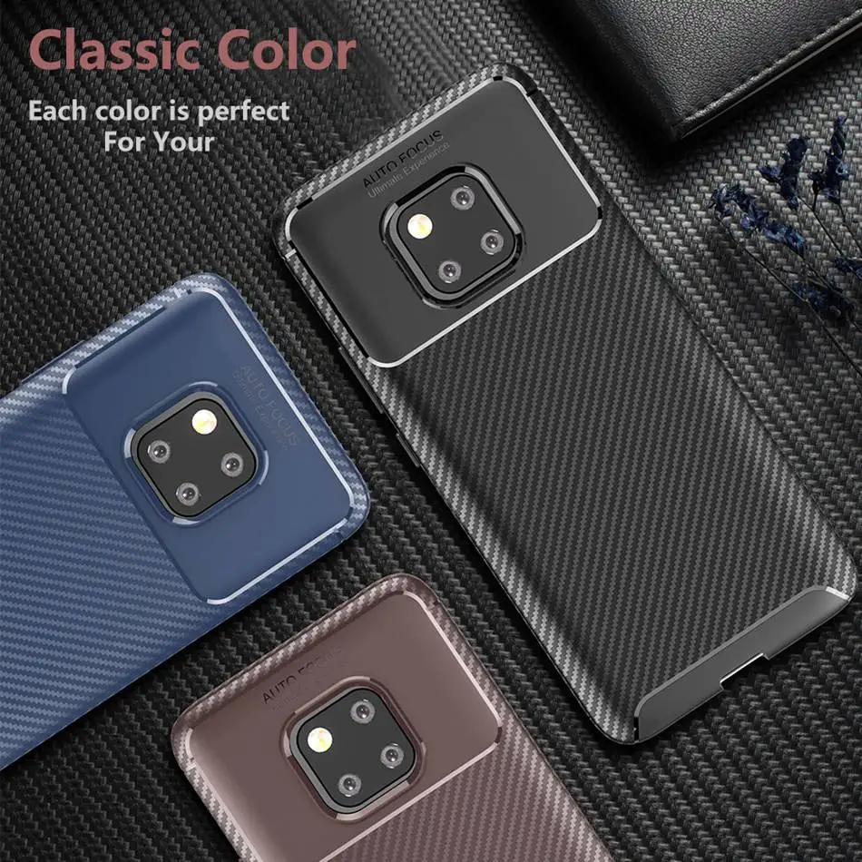Case For Huawei Mate 20 Pro Silicone Carbon Fiber Soft Cover Honor 8C 10 Lite Coque Magic 2 Funda |