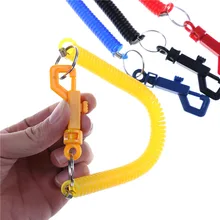 1PC Colorful Spring Coil Keychain P Buckle Anti-lost On Ring Stretchy Elastic Dog Buckle Key Ring Car Key Ring Chain Accessories