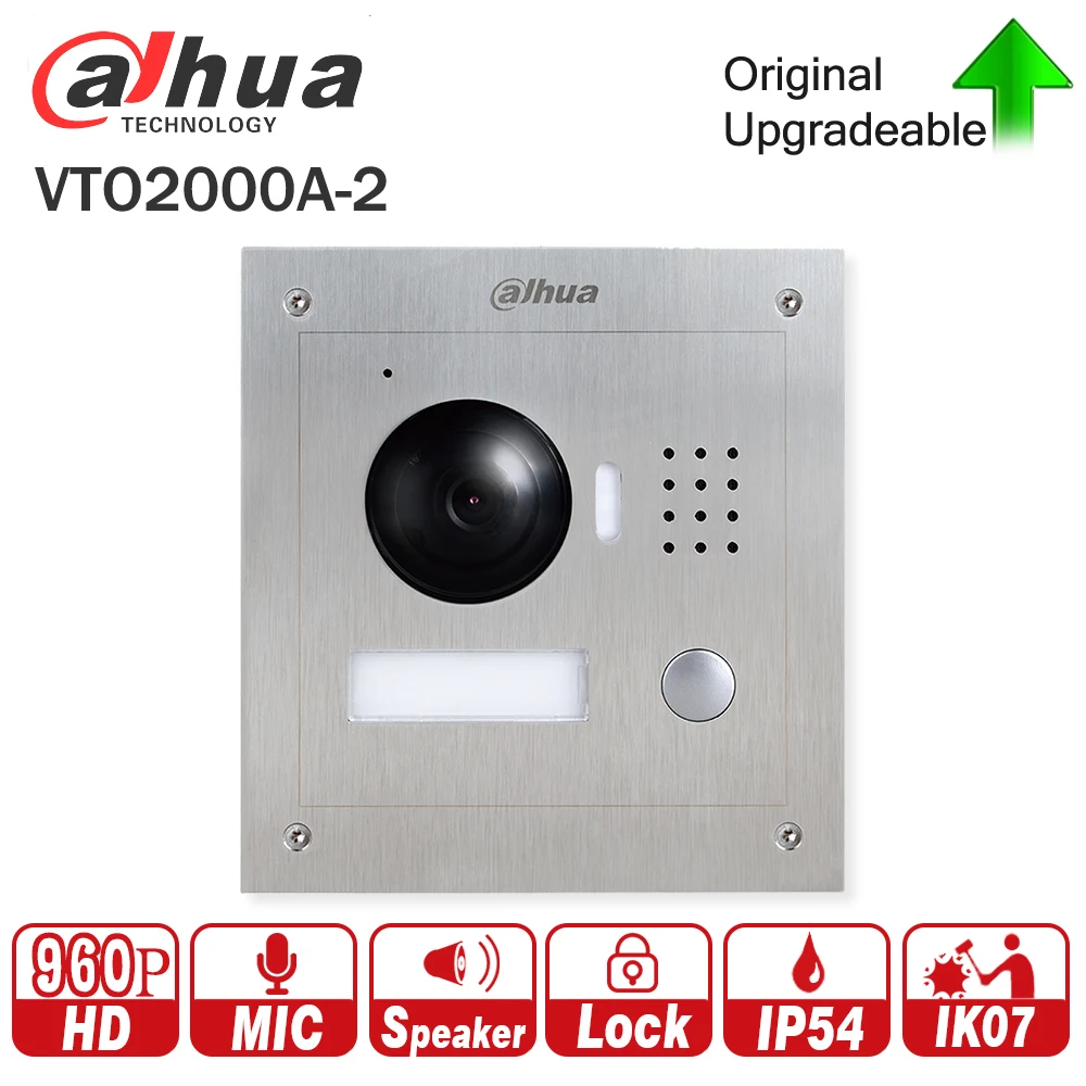 DAHUA VTO2000A-2 1.3MP Video Door Phone POE P2P Metal Villa Outdoor Station Dahua Logo Remote intercom mobile APP Night vision |