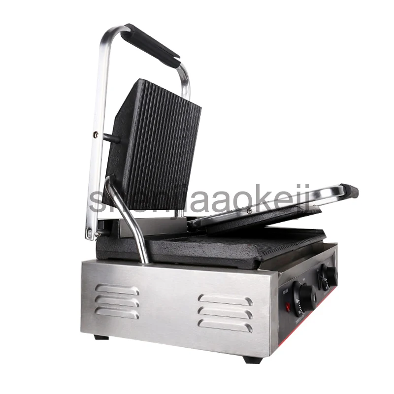 stainless steel Non Stick Panini Press Plates electric griddle Grilling pan Commercial Electric Sandwich maker 1800+1800w 1pc