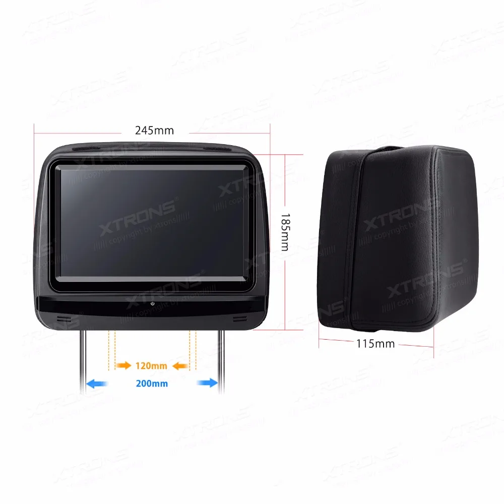 XTRONS 2 шт 9 дюймов монитор подголовник автомобиля dvd-плеер 1080P видео HD цифровой сенсорный экран кожаный чехол/HDMI USB SD+ IR наушники