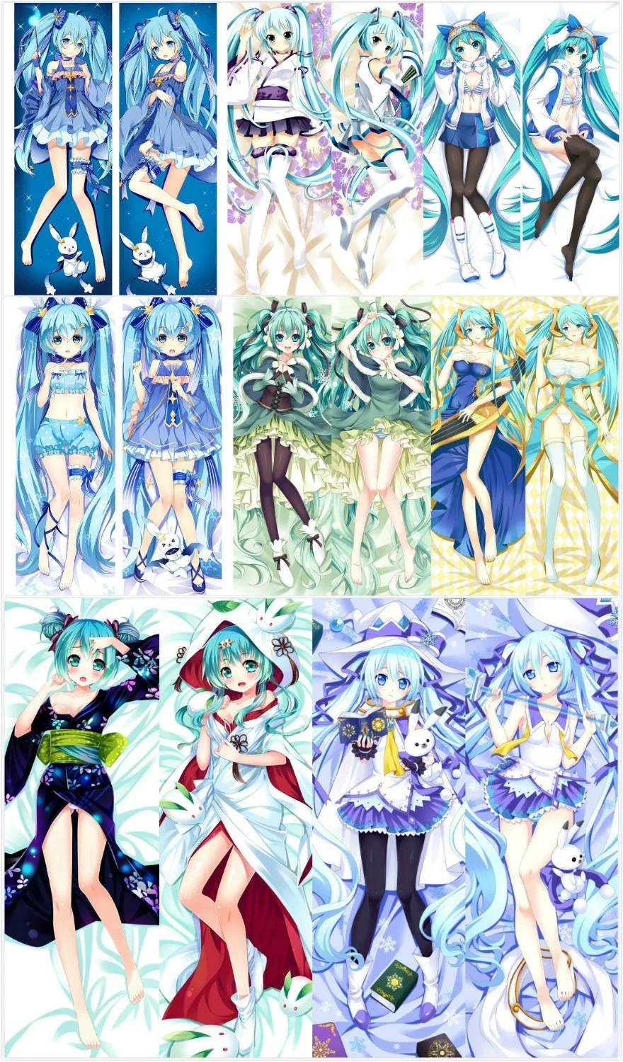 Японское аниме Vocaloid Otaku обнимает тело наволочка чехол Snow Hatsune Miku Y052 Dakimakura