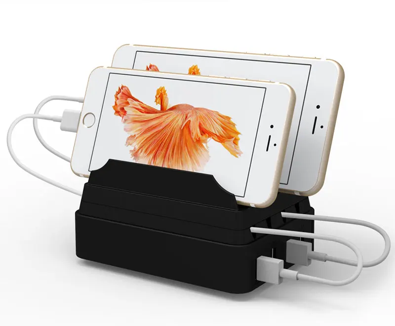 

4 USB Hub Fast Charging Station 5V 6A Output Charger Dock for Iphone Ipad iWatch Samsung Tablet HTC Devices