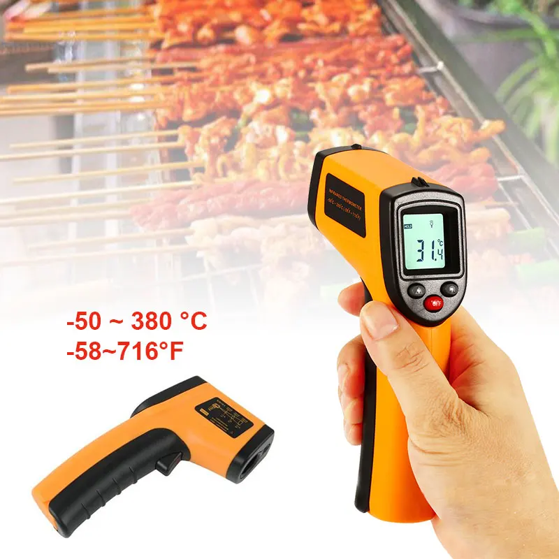 

with LCD Temperature Measurement Tool Industrial Thermometer ABS 0.95 Preset Yellow Black Contactless Health Measuring Tools