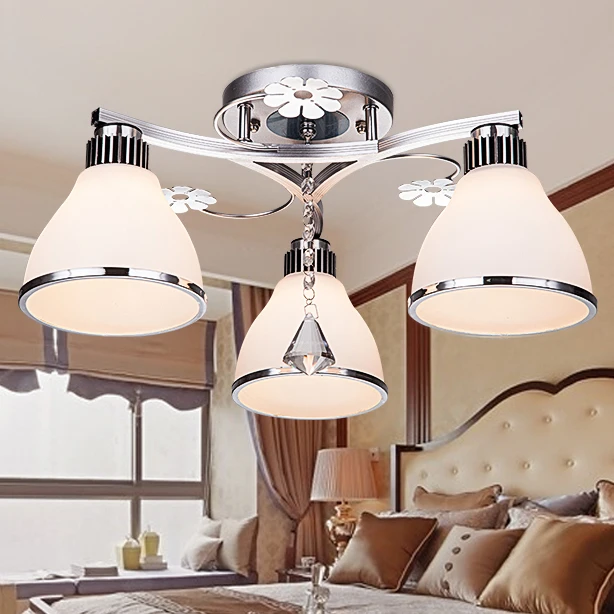 

LED ceiling lamp modern 3/5 heads crystal lamp creative master bedroom light dining room warm romantic living room lamp ZAFG692