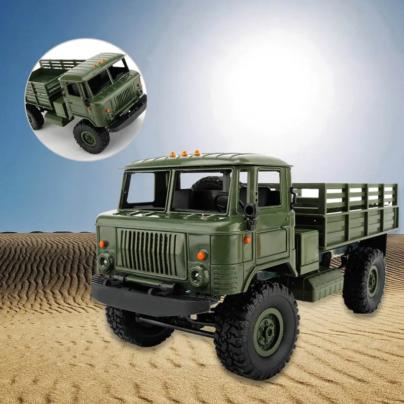  Kids Gift WPL B-24 1: 16 RTR 2.4G Military RC Car 4 WD Remote Control Crawler Kids Toys Birthday Gi