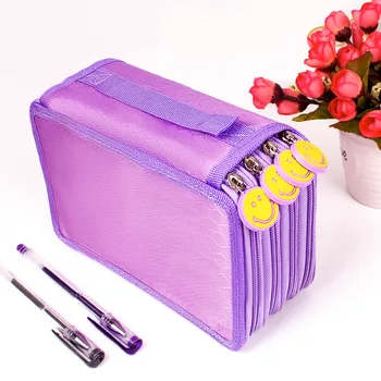 

72 Holes 4 Layers Portable Oxford Canvas School Pencils Case Large Capacity Pencil Bag Holders School Supplies