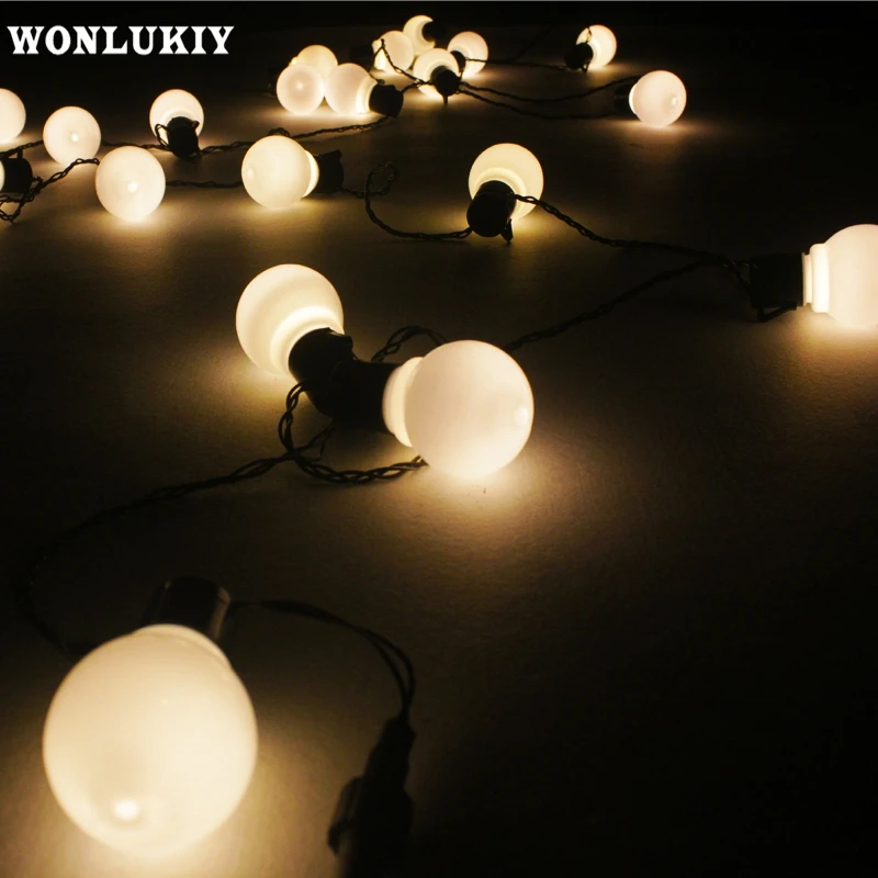 

5CM Big Ball Outdoor Lighting 10M 38Bulbs LED String Light Christmas Globe Balloons Fairy String Garland Wedding Garden Lights