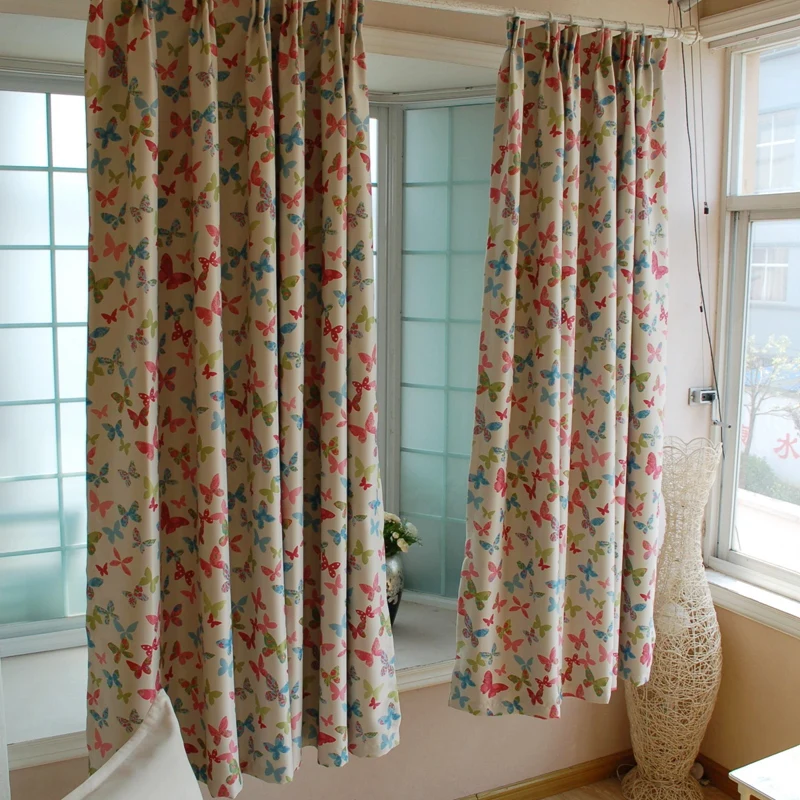 double faced beautiful butterfly blackout curtain for living room and