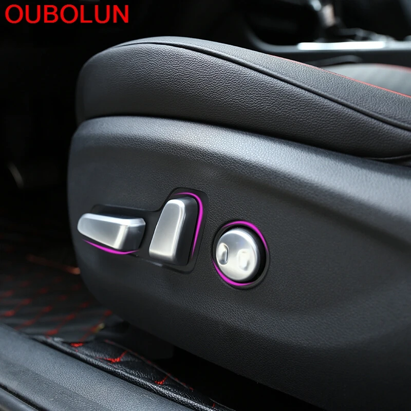 OUBOLUN For KIA Sportage 2016 2017 ABS Seat Chair Button Adjustment Decoration Ring Trim Car Interior Accessories 5pcs | Автомобили и