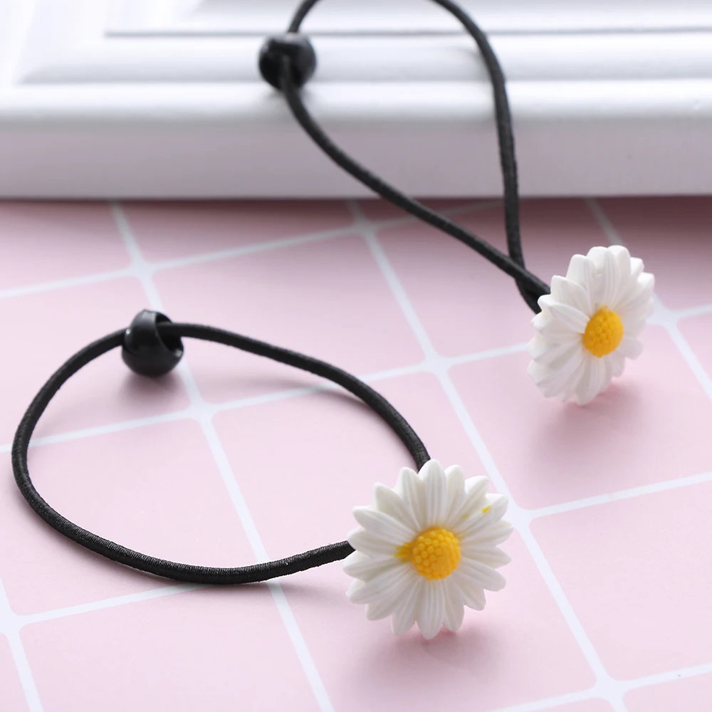 Daisy Elastic Hair Ring Rope Bands Hair Clips Ponytail Holder For Girl Kids Baby