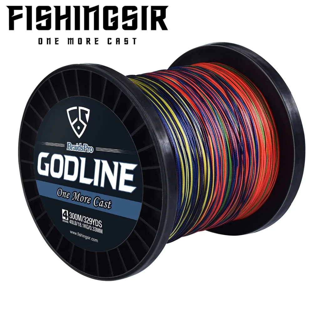 Рыболовная леска FISHINGSIR GODLINE 1000 м, ПЭ плетеная леска, многофиламентная, 4 нити, для озера, моря, рыболовный шнур, леска для ловли карпа, 10-120LB